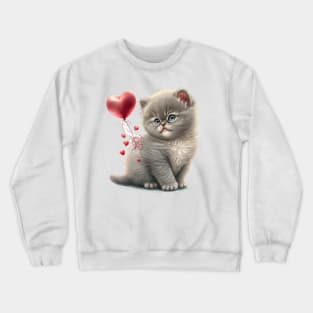 Valentines kitty cat- a Purr-fect valentine gift for the feline-loving pet lover Crewneck Sweatshirt